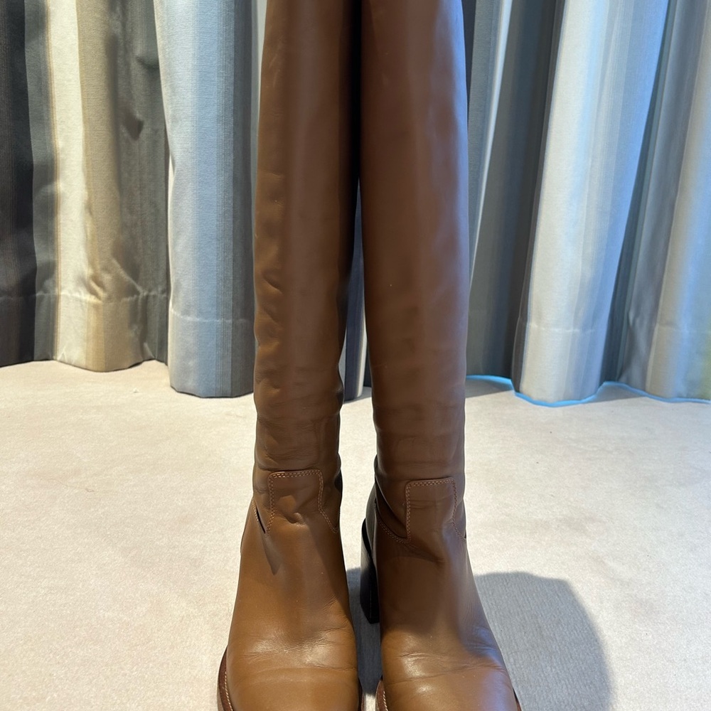Gianvito Rossi knee high chunk heel leather boots